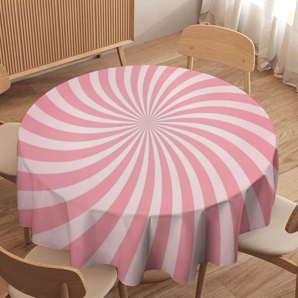 Century Textile & Sewing Supply By Owner - Vintage Groovy Swirl Round Tablecloth 70s