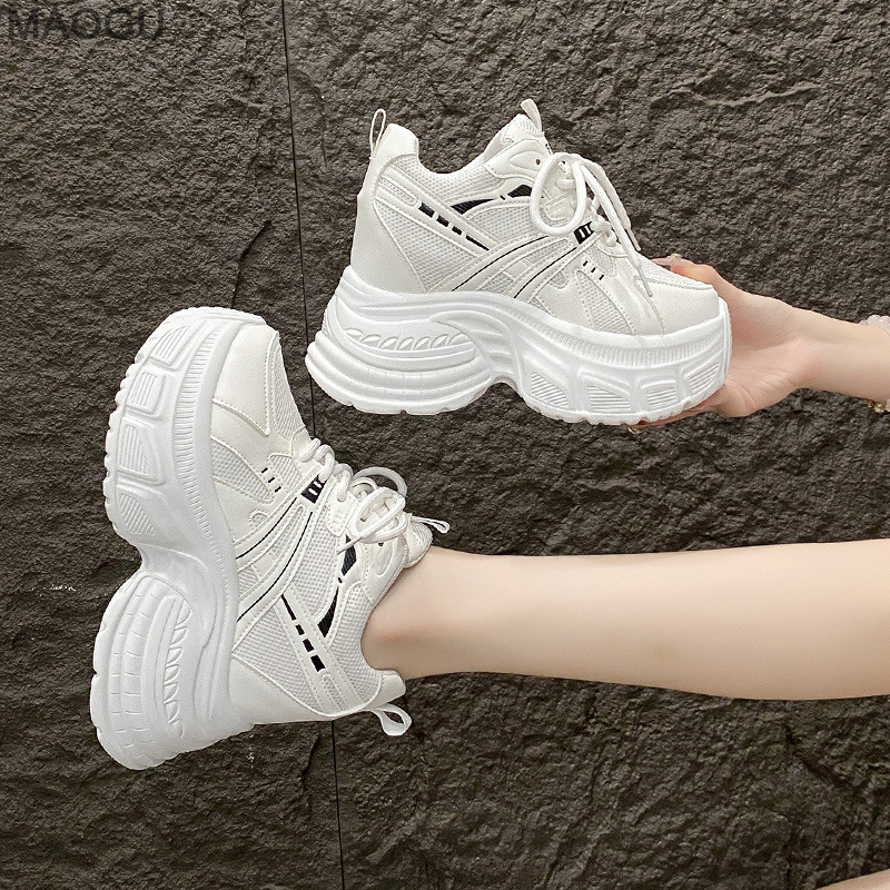 Sewing Cloth - 10CM Height Increasing Women's Chunky Sneakers