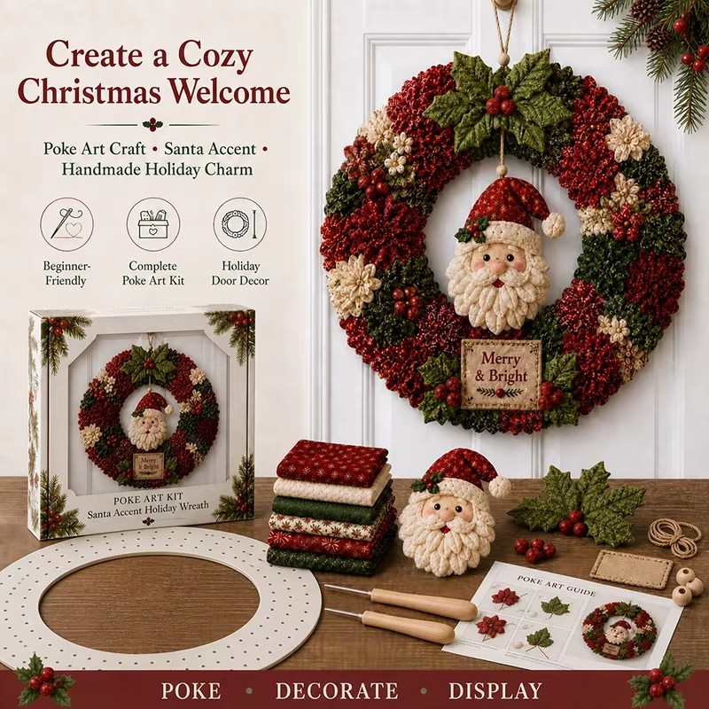 Sewing Art - 3D Christmas Fabric Poke Art Kit
