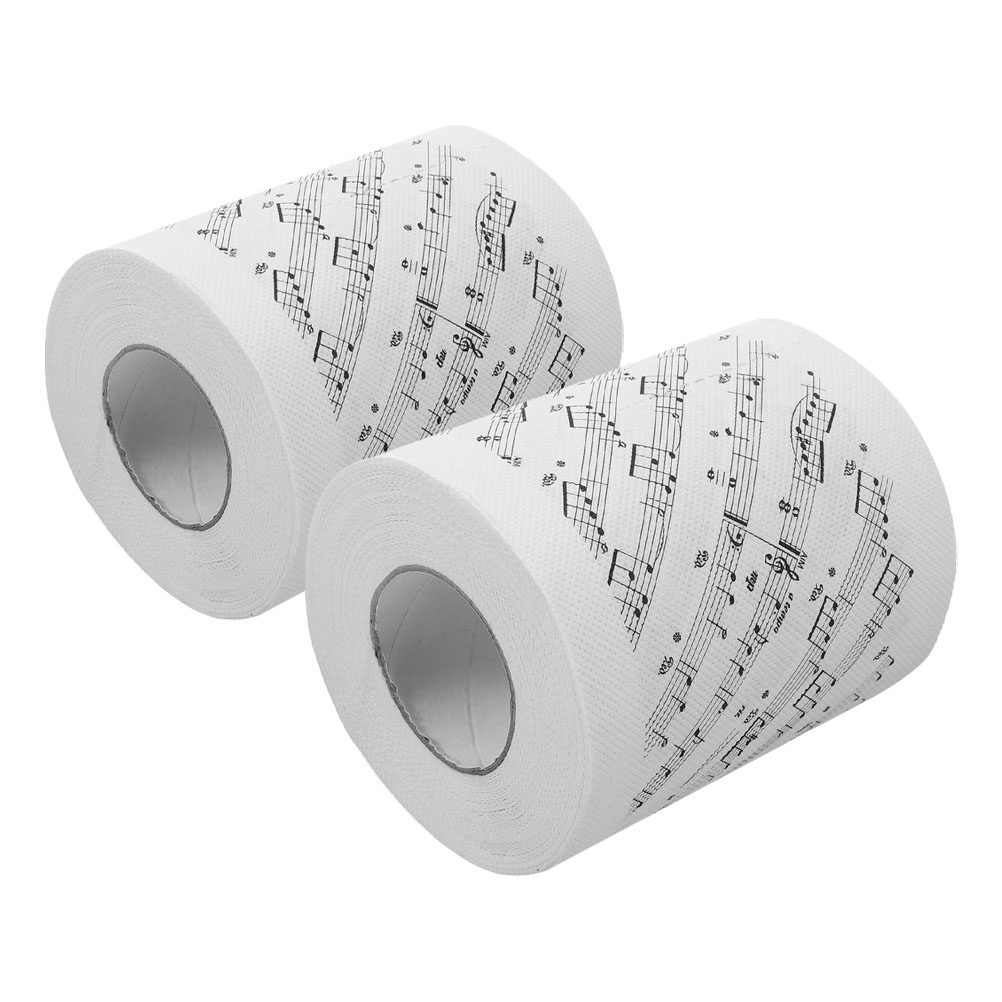 Pattern Tissue Paper - 2 Rolls Music Notes Pattern Toilet