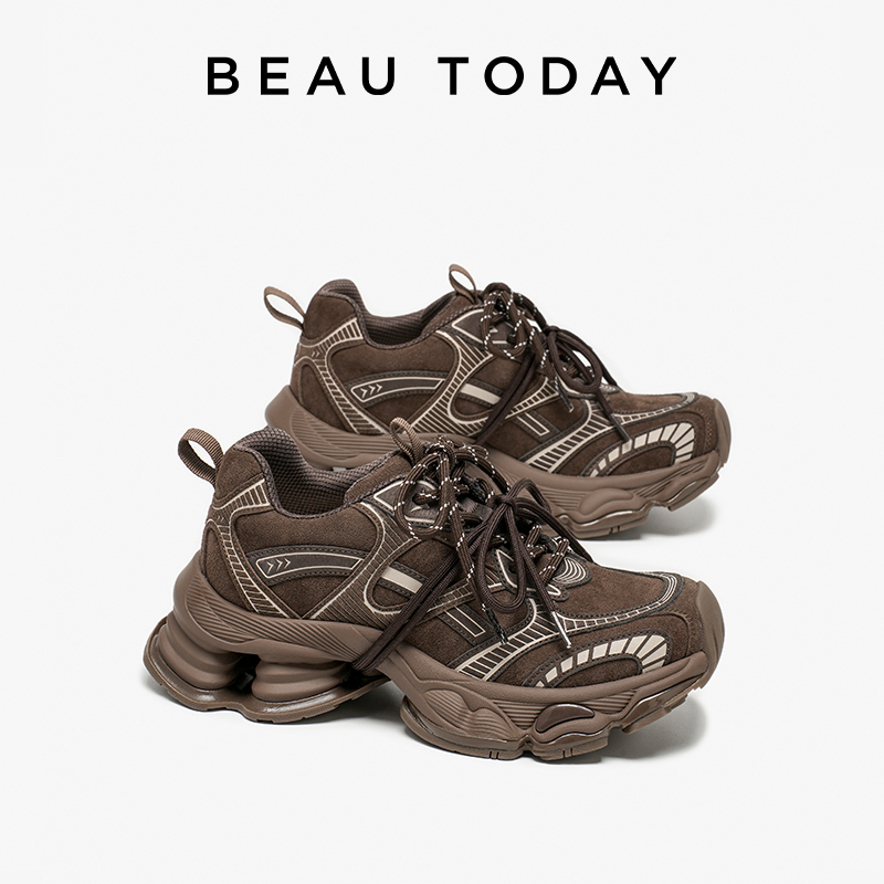 Sewing Cloth - BEAUTODAY Chunky Sneakers Women Microfiber Leather