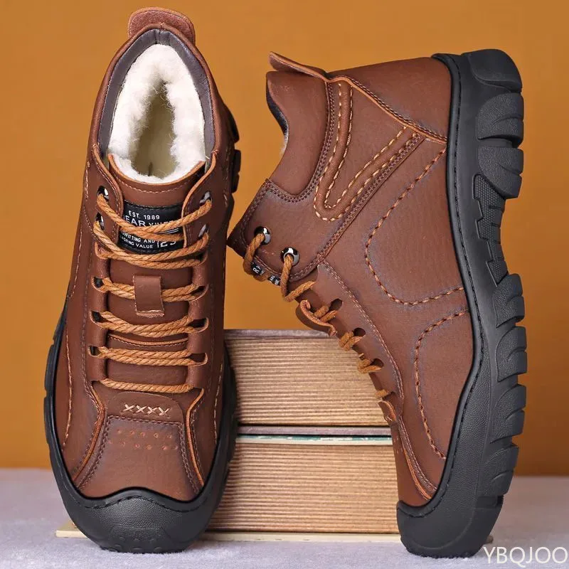 Sewing Fleece - Men's Winter Velvet Thick Boots Outdoor