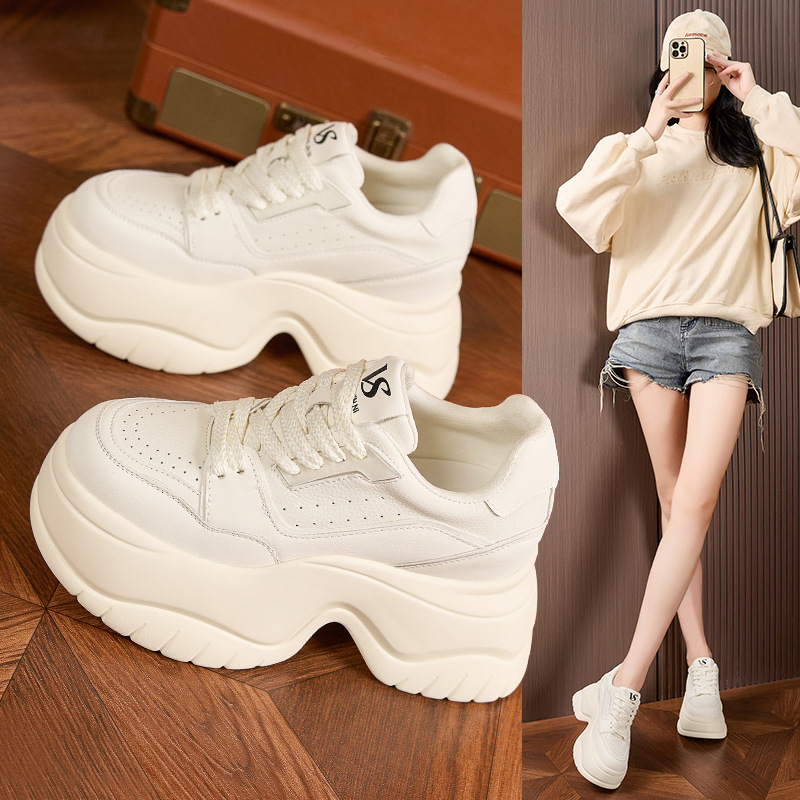 8cm Platform White Sneakers Wo - огляд і ціна Sewing Fleece