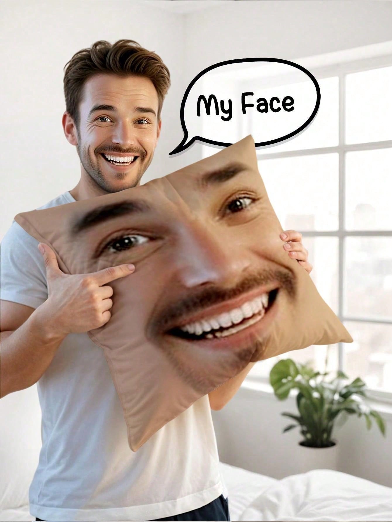 1pc Custom Face Square Pillow  - огляд і ціна Sewing Custom