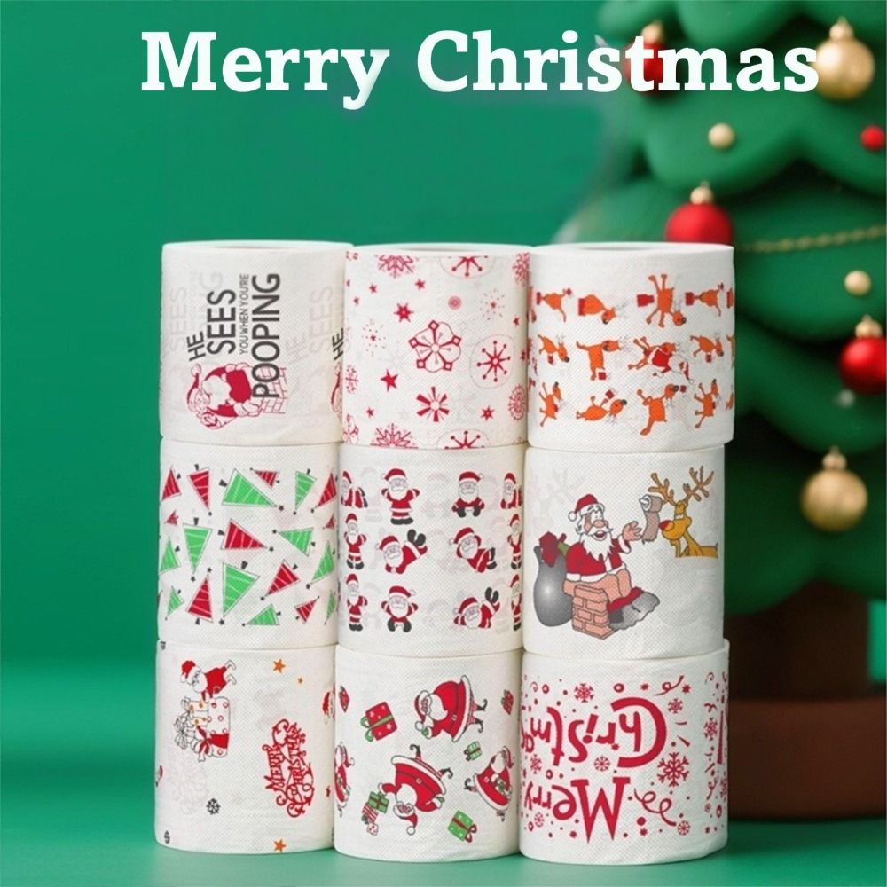 Santa Printed Christmas Toilet - огляд і ціна Pattern Tissue Paper