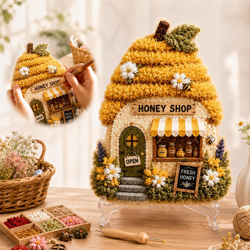3D Mushroom House Poke Art DIY - огляд і ціна Sewing Art