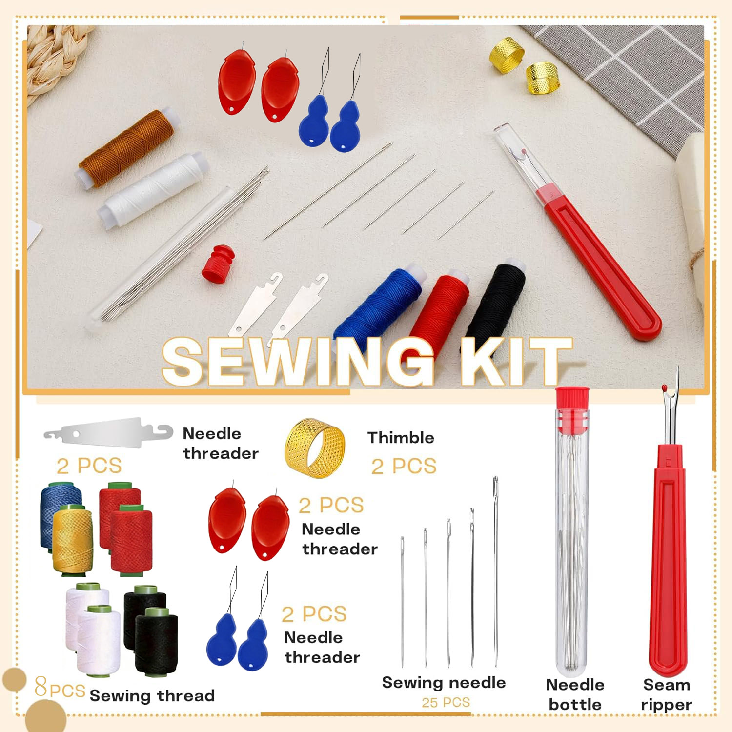 43pcs Big Eye Sewing Needle Ki - огляд і ціна Sewing Garments