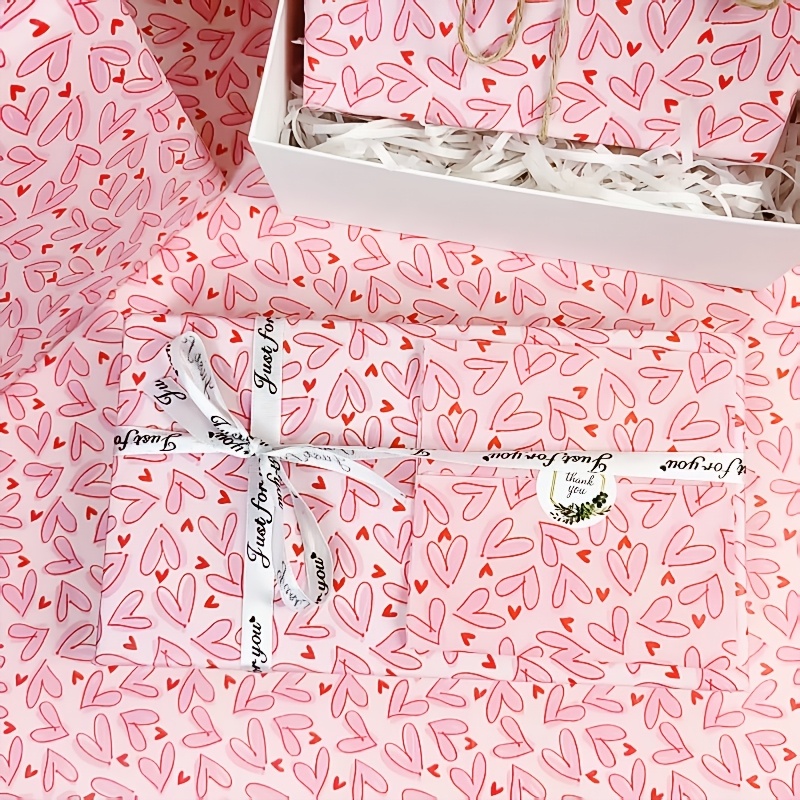 50 Sheets Bright Pink Heart Ti - огляд і ціна Pattern Tissue Paper
