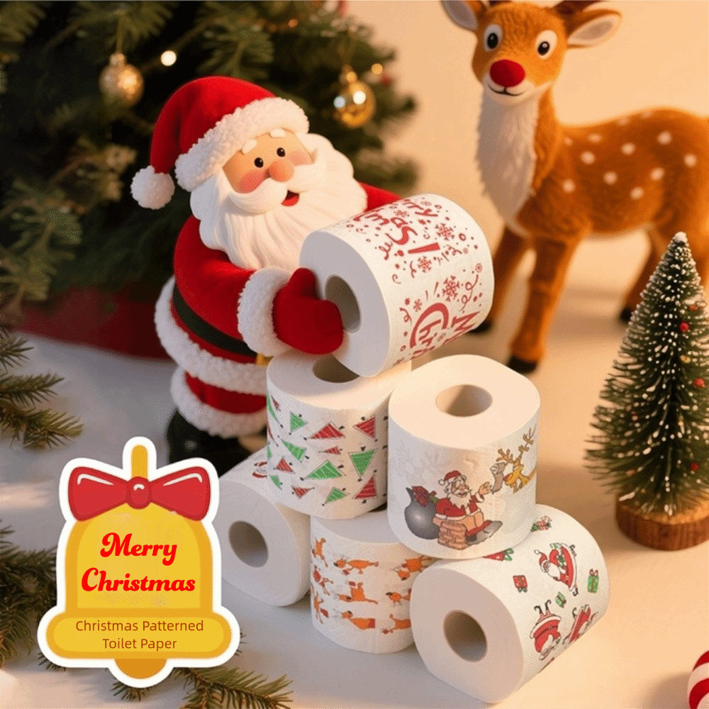 Santa Printed Christmas Toilet - огляд і ціна Pattern Tissue Paper
